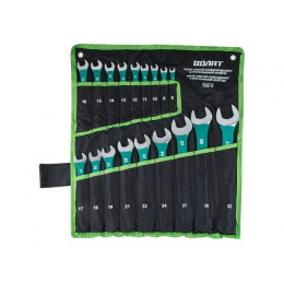 Набор ключей комбинир. 8-32мм 18шт в прорезиненной оплетке ВОЛАТ