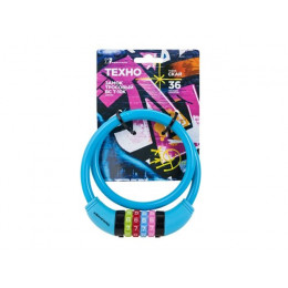 Замок велосипедный тросовый  ВС-Т10К (650 мм) ТЕХНО СКАЙ кодовый АВАНГАРД