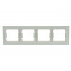 Рамка 4-ая горизонтальная белое стекло ELITRA, MUTLUSAN