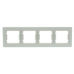 Рамка 4-ая горизонтальная белое стекло ELITRA, MUTLUSAN