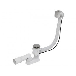 Сифон для ванны автомат комплект, хромированный (длина 80 см), Alcaplast