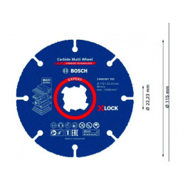 Круг отрезной 115х1,0x22.23 мм по дереву  X-LOCK CARBIDE BOSCH