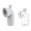 Колено для унитаза 90° с присоединением DN40, Alcaplast