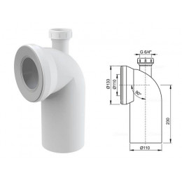 Колено для унитаза 90° с присоединением DN40, Alcaplast