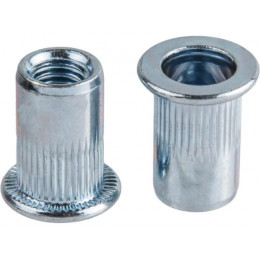 Заклепка резьбовая М6 цилиндрический бортик, белый цинк (250 шт в карт. уп.) STARFIX