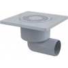 Сливной трап 150х150/50, боковой сток, решетка серая, гидрозатвор мокрый, Alcaplast