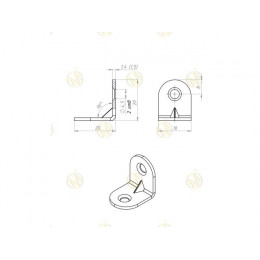 Кронштейн мебельный 20х20 мм, белый цинк (200 шт в коробе) STARFIX