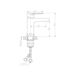 Смеситель для умывальника (Lt) D35, серия WAT AV Engineering
