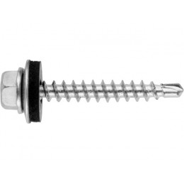 Саморез кровельный 4.8х50 мм цинк, шайба с прокл., PT1 (3500 шт в коробе) STARFIX