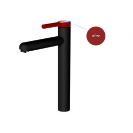 Смеситель для умывальника (Lt) D35, серия Rose черный + красный, a-five