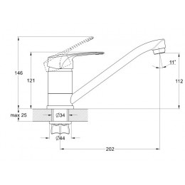 Смеситель для кухни D40-A, серия 350 ECONOCE