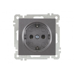 Розетка 1-ая (скрытая, с/з) дымчатая, ELITRA, MUTLUSAN