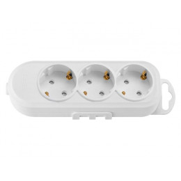 Розетка 3-ая переносная (с/з, 16А, 250В, з/ш) белая, BYLECTRICA