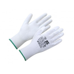 Перчатки нейлон, полиуретан. неполн. покрытие, белые