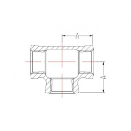 Тройник 1 1/2" чугун оцинк., AV Engineering