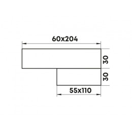 Переходник воздуховода 518 55х110х60х204мм ZERNBERG