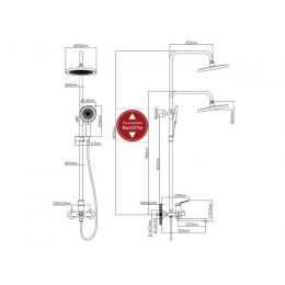 Душевая система D35, серия 710 черный ECONOCE