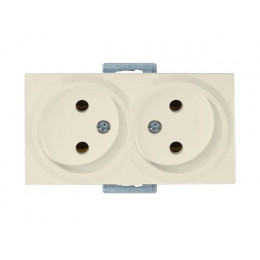Розетка 2-ая (скрытая, б/з, керамика) кремовая, RITA, MUTLUSAN