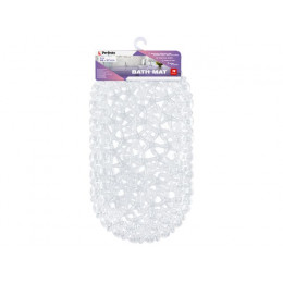 Коврик для ванной, овал с морскими звездами, 68х37 см, прозрачный, PERFECTO LINEA