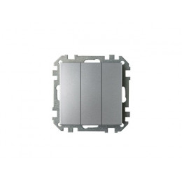 Выключатель 3 клав. (cкрытый, 10А) серебро, Стиль, Bylectrica