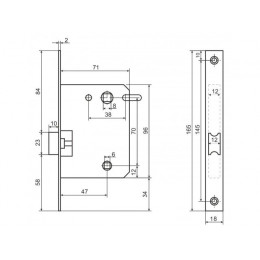 Защелка врезная межк. L7050S CP хром АЛЛЮР