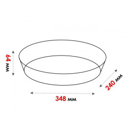 Форма из жаропрочного стекла, 3.0 л, овальная, 348х240х64 мм, PERFECTO LINEA
