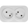 Розетка 2-ая (открытая, б/з) белая, Bailly, LEIDEN ELECTRIC