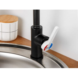 Смеситель для кухни (Lt) D35, серия Rose черный + белый, a-five