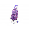 Сумка-тележка хозяйственная на колесах 30 кг, фиолетовая, цветы, PERFECTO LINEA
