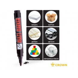Маркер промышл. перманентный фетровый черный CROWN MULTI MARKER