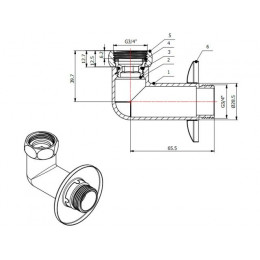 Американка угловая 3/4" вн. х 3/4" нар. ХРОМ, AV Engineering (2 шт. в уп.)