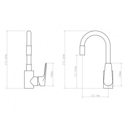 Смеситель для кухни D35-A, серия 290 черный, ECONOCE