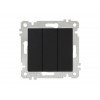 Выключатель 3-клав. (скрытый, без рамки, пруж. зажим) черный, RITA, MUTLUSAN