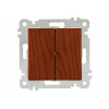Выключатель 2-клав. (скрытый, без рамки, пруж. зажим) вишня, RITA, MUTLUSAN