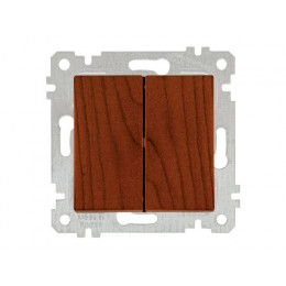 Выключатель 2-клав. (скрытый, без рамки, пруж. зажим) вишня, RITA, MUTLUSAN