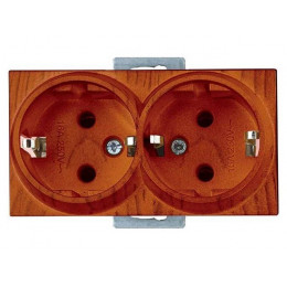 Розетка 2-ая (скрытая, с/з) орех, RITA, MUTLUSAN