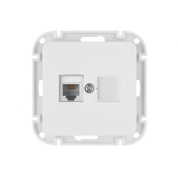 Розетка 1-ая телефонная (скрытая) белая, Astrum, BYLECTRICA