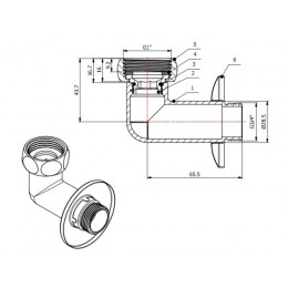 Американка угловая 1" вн. х 3/4" нар. ХРОМ, AV Engineering (2 шт. в уп.)