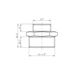 Ниппель ред. 1 1/2" нар. х 1" нар., AV Engineering (инд. упак.)