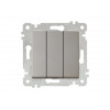 Выключатель 3-клав. (скрытый, без рамки, пруж. зажим) титан, RITA, MUTLUSAN