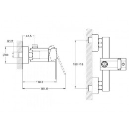 Смеситель для душа D35-A, серия 380 ECONOCE
