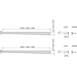 Рейка из нержавеющей стали для пола с уклоном (левая), Alcaplast