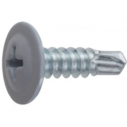 Саморез 4.2х16 мм с прессшайбой, цинк, со сверлом, RAL 7004 (50 шт в зип-локе) STARFIX