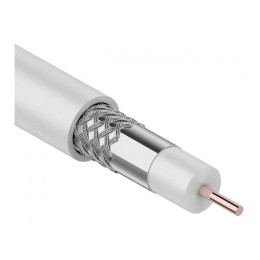 Кабель RG-6U (75 Ом), CCS/Al/Al 48 % (бухта 100 м) белый PROconnect