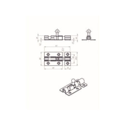 Шпингалет 40 мм, черный STARFIX