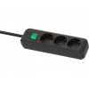 Удлинитель 1.5м (3 роз., 3.3кВт, с/з, выкл., ПВС) черный Brennenstuhl Eco-Line