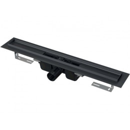 Водоотводящий желоб с порогами для перфорированной решетки, черный-мат, APZ1BLACK-650, Alcaplast