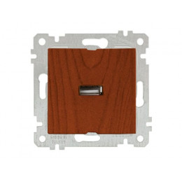 Розетка 1-ая USB (скрытая, без рамки) вишня, RITA, MUTLUSAN
