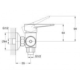 Смеситель для душа D35-A, серия 400 ECONOCE