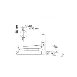 Петля полунакладная Slide-on с площадкой под саморез STARFIX